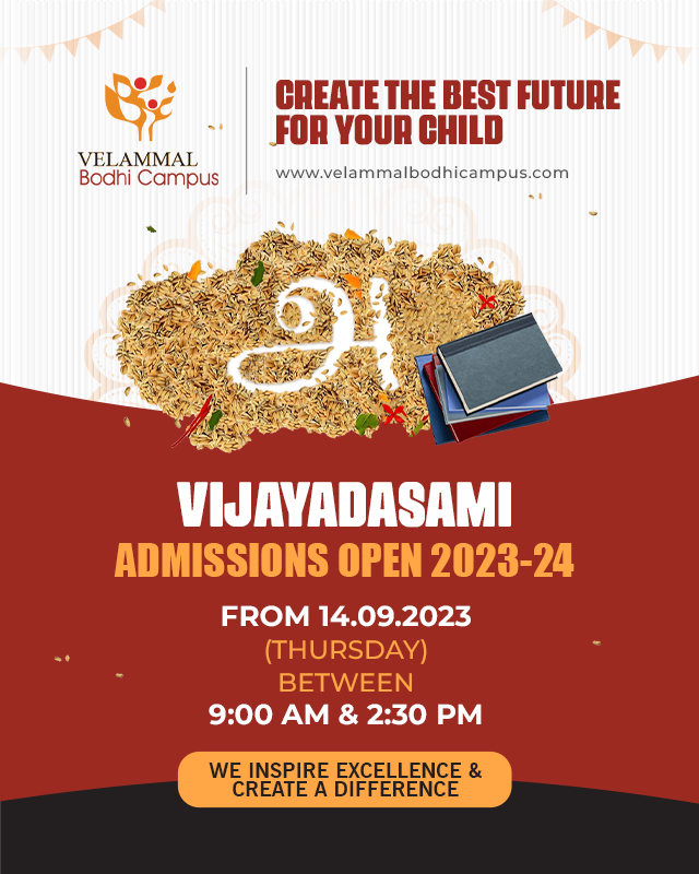 Vijayadasami Admissions Open - Velammal 